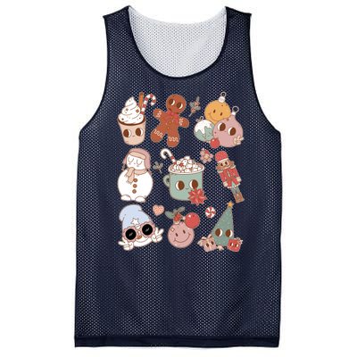 Cute Retro Cartoon Christmas Characters Mesh Reversible Basketball Jersey Tank