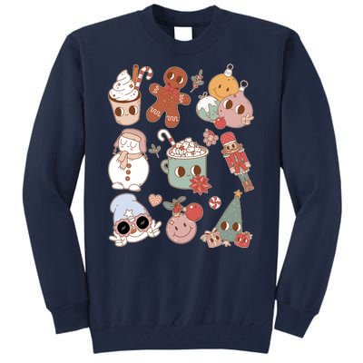 Cute Retro Cartoon Christmas Characters Tall Sweatshirt