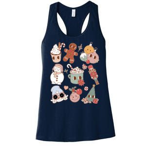 Cute Retro Cartoon Christmas Characters Women's Racerback Tank