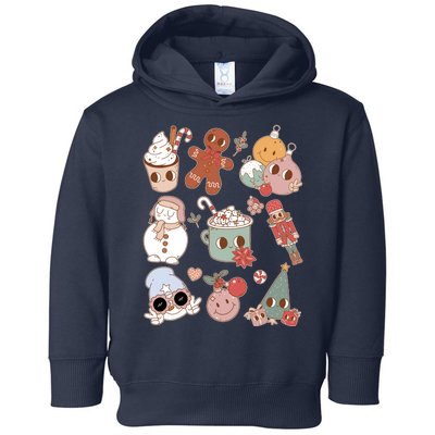 Cute Retro Cartoon Christmas Characters Toddler Hoodie