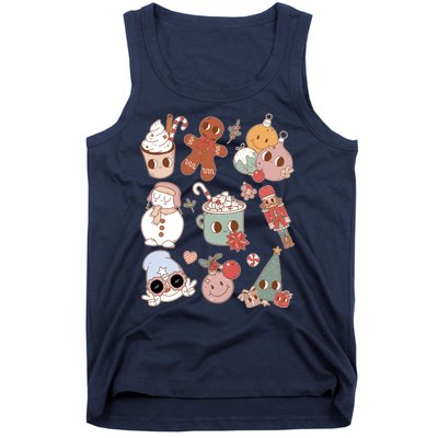 Cute Retro Cartoon Christmas Characters Tank Top