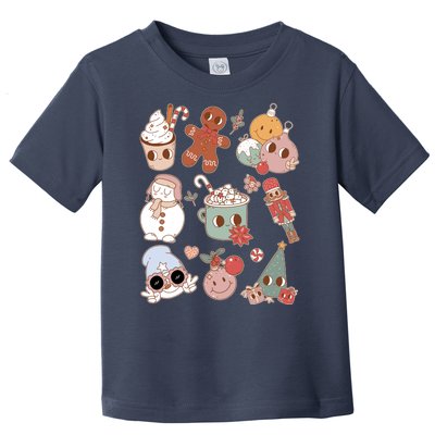 Cute Retro Cartoon Christmas Characters Toddler T-Shirt