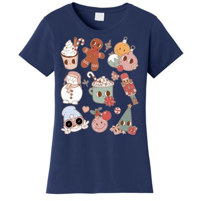 Cute Retro Cartoon Christmas Characters Women's T-Shirt