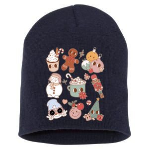 Cute Retro Cartoon Christmas Characters Short Acrylic Beanie