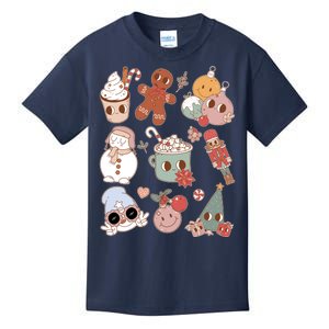 Cute Retro Cartoon Christmas Characters Kids T-Shirt