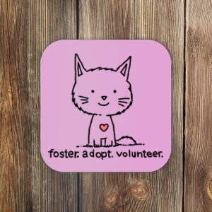 Cute Rescue Cat Shelter Cat Sweet Kitten Adopt Don't Shop Great Gift Coaster