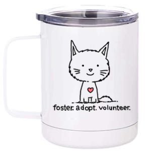 Cute Rescue Cat Shelter Cat Sweet Kitten Adopt Don't Shop Great Gift 12 oz Stainless Steel Tumbler Cup