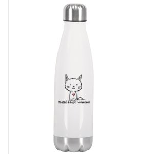 Cute Rescue Cat Shelter Cat Sweet Kitten Adopt Don't Shop Great Gift Stainless Steel Insulated Water Bottle