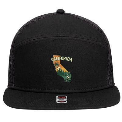 California Retro 7 Panel Mesh Trucker Snapback Hat