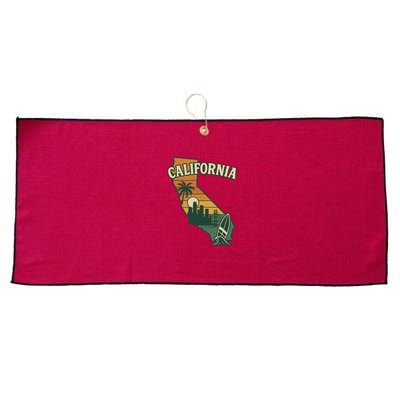 California Retro Large Microfiber Waffle Golf Towel