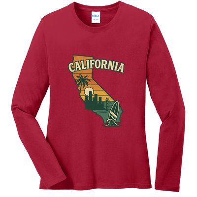 California Retro Ladies Long Sleeve Shirt