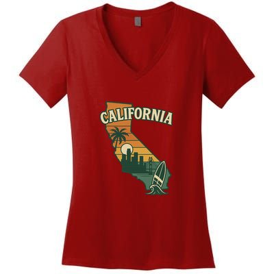 California Retro Women's V-Neck T-Shirt