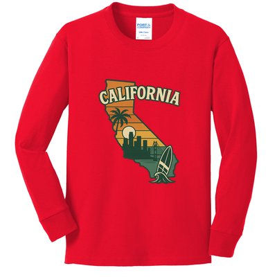 California Retro Kids Long Sleeve Shirt