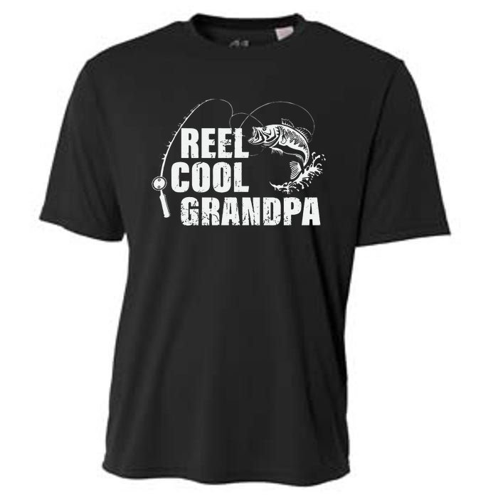 Cute Reel Cool Grandpa Design With Fish And Fishing Rod Cooling Performance Crew T-Shirt