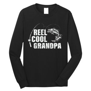 Cute Reel Cool Grandpa Design With Fish And Fishing Rod Long Sleeve Shirt