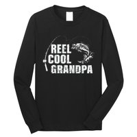 Cute Reel Cool Grandpa Design With Fish And Fishing Rod Long Sleeve Shirt