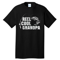 Cute Reel Cool Grandpa Design With Fish And Fishing Rod Tall T-Shirt