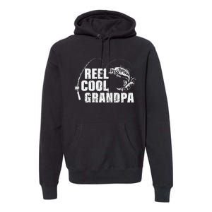 Cute Reel Cool Grandpa Design With Fish And Fishing Rod Premium Hoodie