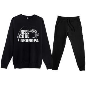 Cute Reel Cool Grandpa Design With Fish And Fishing Rod Premium Crewneck Sweatsuit Set