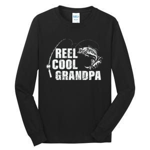 Cute Reel Cool Grandpa Design With Fish And Fishing Rod Tall Long Sleeve T-Shirt