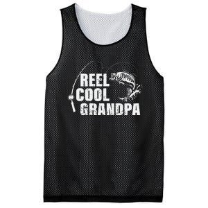 Cute Reel Cool Grandpa Design With Fish And Fishing Rod Mesh Reversible Basketball Jersey Tank