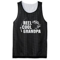 Cute Reel Cool Grandpa Design With Fish And Fishing Rod Mesh Reversible Basketball Jersey Tank