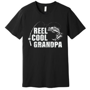 Cute Reel Cool Grandpa Design With Fish And Fishing Rod Premium T-Shirt