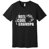 Cute Reel Cool Grandpa Design With Fish And Fishing Rod Premium T-Shirt