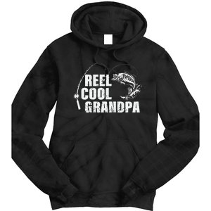 Cute Reel Cool Grandpa Design With Fish And Fishing Rod Tie Dye Hoodie