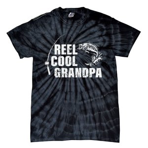 Cute Reel Cool Grandpa Design With Fish And Fishing Rod Tie-Dye T-Shirt