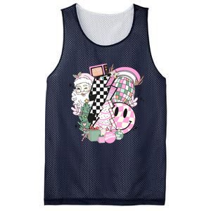 Cute Retro Christmas Santa Claus Christmas Vibes Mesh Reversible Basketball Jersey Tank