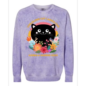 Cute Retro Childless Cat Ladies For Kamala Harris 2024 Election Colorblast Crewneck Sweatshirt