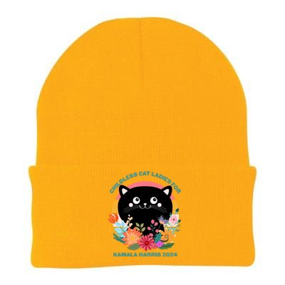 Cute Retro Childless Cat Ladies For Kamala Harris 2024 Election Knit Cap Winter Beanie