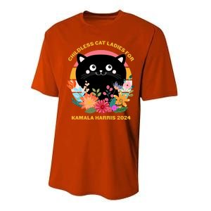 Cute Retro Childless Cat Ladies For Kamala Harris 2024 Election Performance Sprint T-Shirt