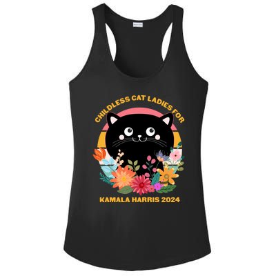 Cute Retro Childless Cat Ladies For Kamala Harris 2024 Election Ladies PosiCharge Competitor Racerback Tank