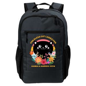 Cute Retro Childless Cat Ladies For Kamala Harris 2024 Election Daily Commute Backpack