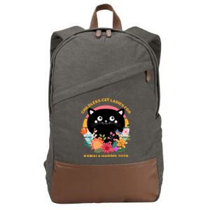 Cute Retro Childless Cat Ladies For Kamala Harris 2024 Election Cotton Canvas Backpack