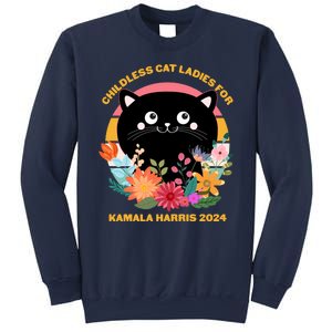 Cute Retro Childless Cat Ladies For Kamala Harris 2024 Election Sweatshirt