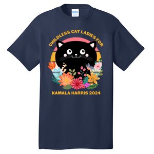 Cute Retro Childless Cat Ladies For Kamala Harris 2024 Election Tall T-Shirt