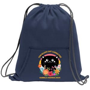 Cute Retro Childless Cat Ladies For Kamala Harris 2024 Election Sweatshirt Cinch Pack Bag