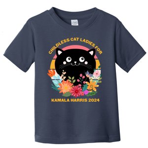 Cute Retro Childless Cat Ladies For Kamala Harris 2024 Election Toddler T-Shirt