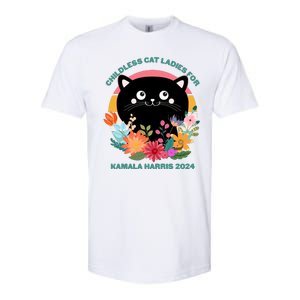 Cute Retro Childless Cat Ladies For Kamala Harris 2024 Election Softstyle CVC T-Shirt