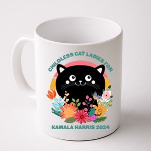 Cute Retro Childless Cat Ladies For Kamala Harris 2024 Election Coffee Mug