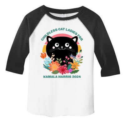 Cute Retro Childless Cat Ladies For Kamala Harris 2024 Election Toddler Fine Jersey T-Shirt