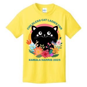 Cute Retro Childless Cat Ladies For Kamala Harris 2024 Election Kids T-Shirt