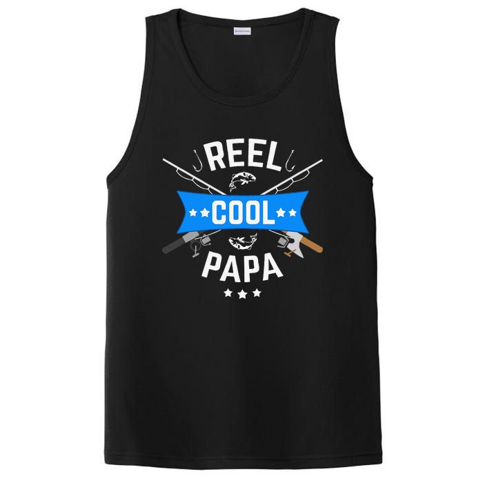 Cute Reel Cool Papa Cute Fishing Dad Birthday Gift PosiCharge Competitor Tank