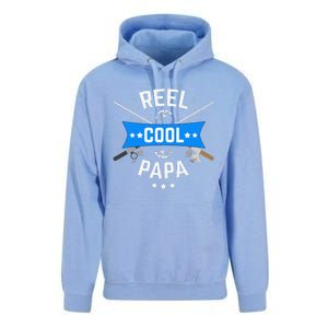 Cute Reel Cool Papa Cute Fishing Dad Birthday Gift Unisex Surf Hoodie