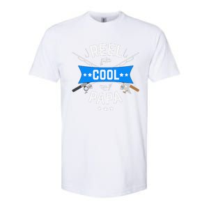 Cute Reel Cool Papa Cute Fishing Dad Birthday Gift Softstyle CVC T-Shirt