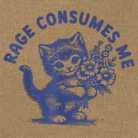 Cat Rage Consumes Me Cotton Canvas Backpack