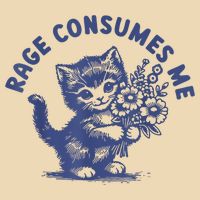 Cat Rage Consumes Me Drawstring Bag
